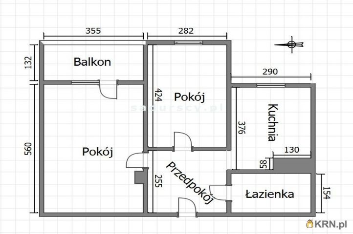 Mieszkanie Kraków 55.23m2