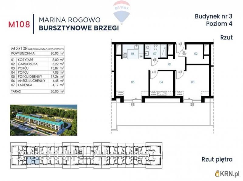 Mieszkanie Rogowo 60.05m2, mieszkanie na sprzedaż