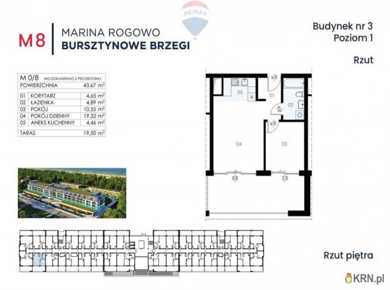 Mieszkanie Rogowo 43.67m2, mieszkanie na sprzedaż