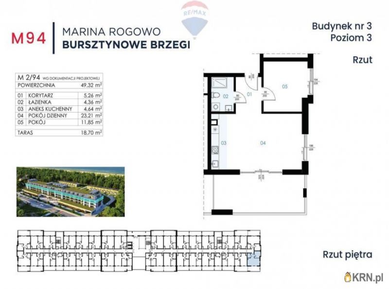 Mieszkanie Rogowo 49.32m2, mieszkanie na sprzedaż
