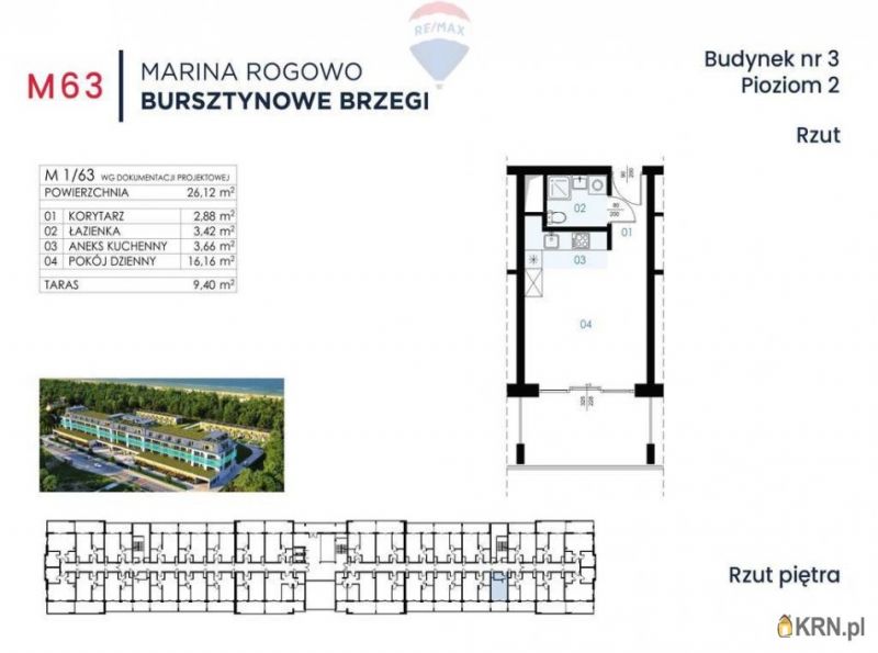 Mieszkanie Rogowo 26.12m2, mieszkanie na sprzedaż