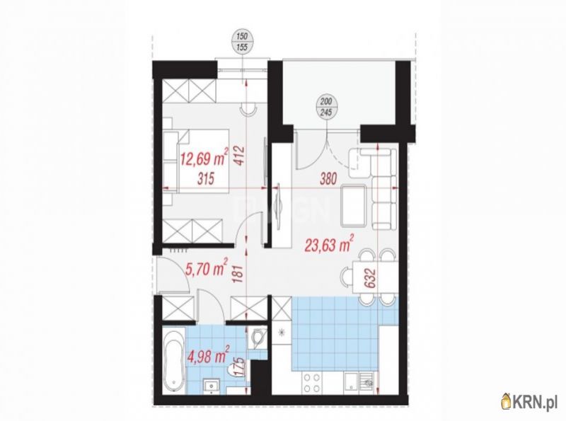 Mieszkanie Polkowice 47.00m2, mieszkanie na sprzedaż