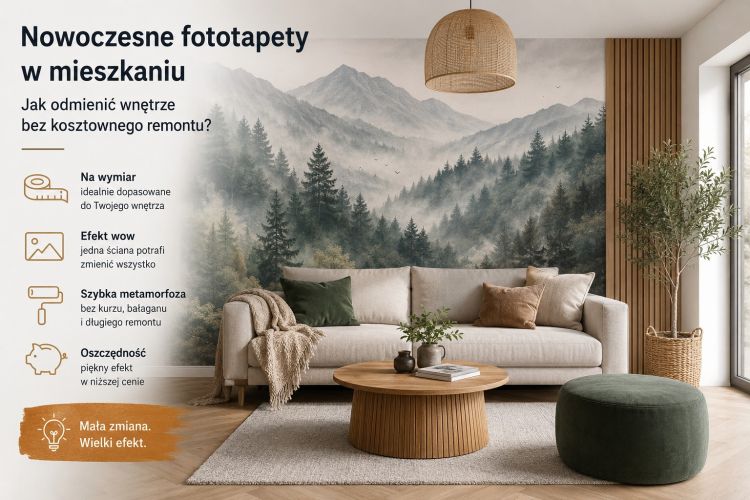 Nowoczesne fototapety w mieszkaniu – jak odmienić wnętrze bez kosztownego remontu?
