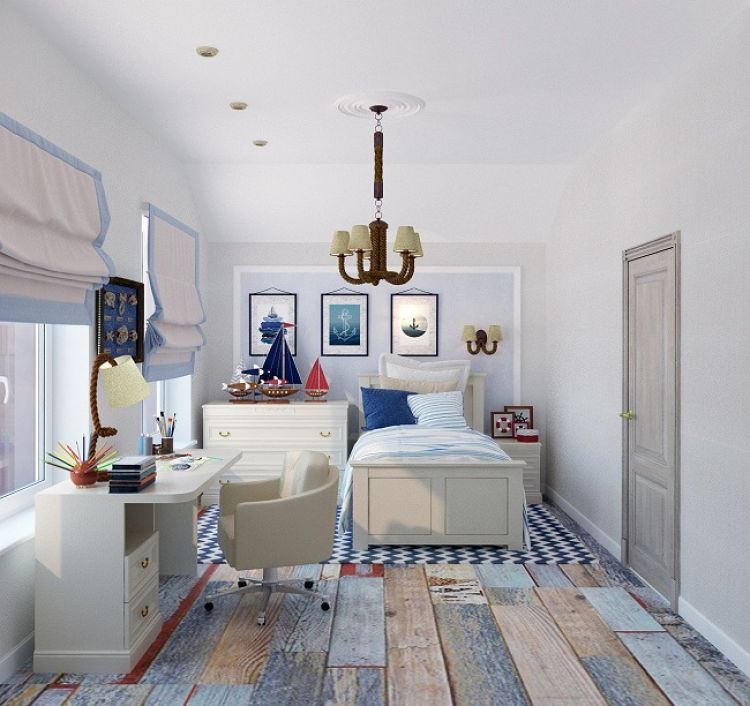 W stylu marynistycznym nie może zabraknąć atrybutów, jakimi są: kotwice, statki, stery, liny, muszle oraz ozdoby przedstawiając