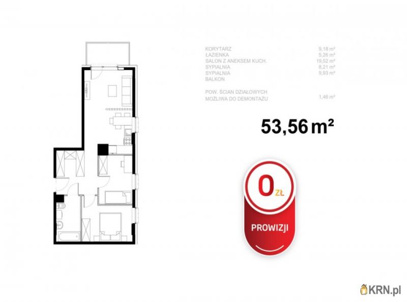 Mieszkanie Tychy 53.56m2, mieszkanie na sprzedaż