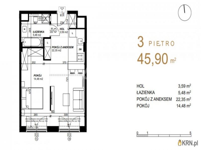 Mieszkanie Lublin 45.90m2, mieszkanie na sprzedaż
