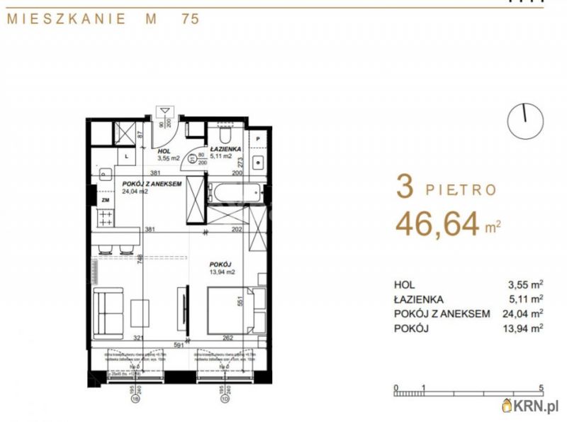 Mieszkanie Lublin 45.64m2, mieszkanie na sprzedaż