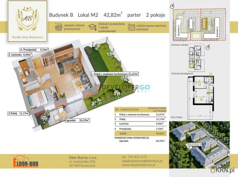 Mieszkanie Komorowo 42.82m2, mieszkanie na sprzedaż