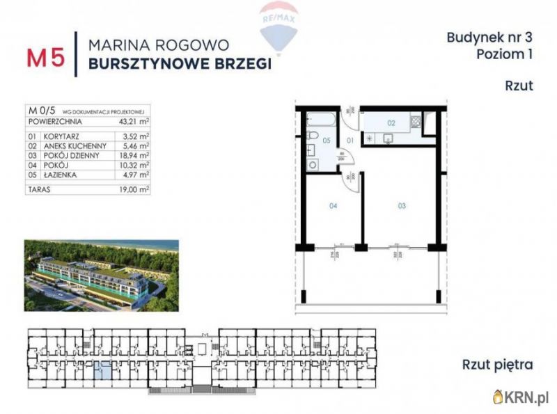 Mieszkanie Rogowo 43.21m2, mieszkanie na sprzedaż