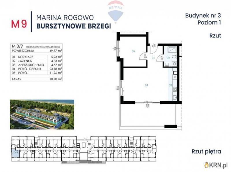Mieszkanie Rogowo 49.37m2, mieszkanie na sprzedaż