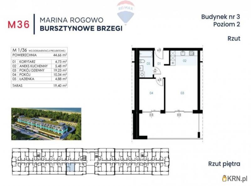 Mieszkanie Rogowo 44.66m2, mieszkanie na sprzedaż