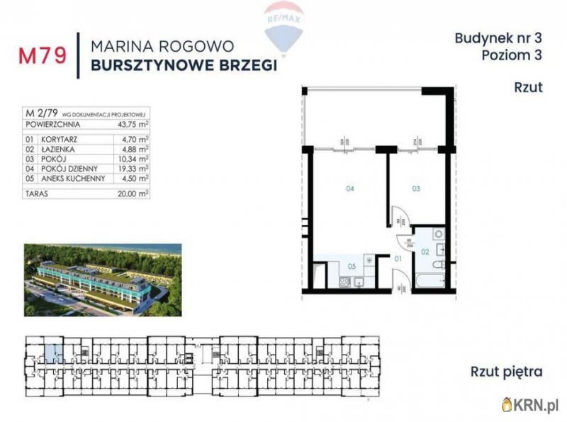 Mieszkanie Rogowo 43.75m2, mieszkanie na sprzedaż