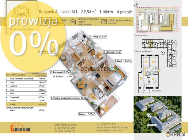 Mieszkanie Komorowo 69.54m2, mieszkanie na sprzedaż