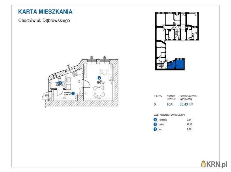 Mieszkanie Chorzów 30.43m2, mieszkanie na sprzedaż