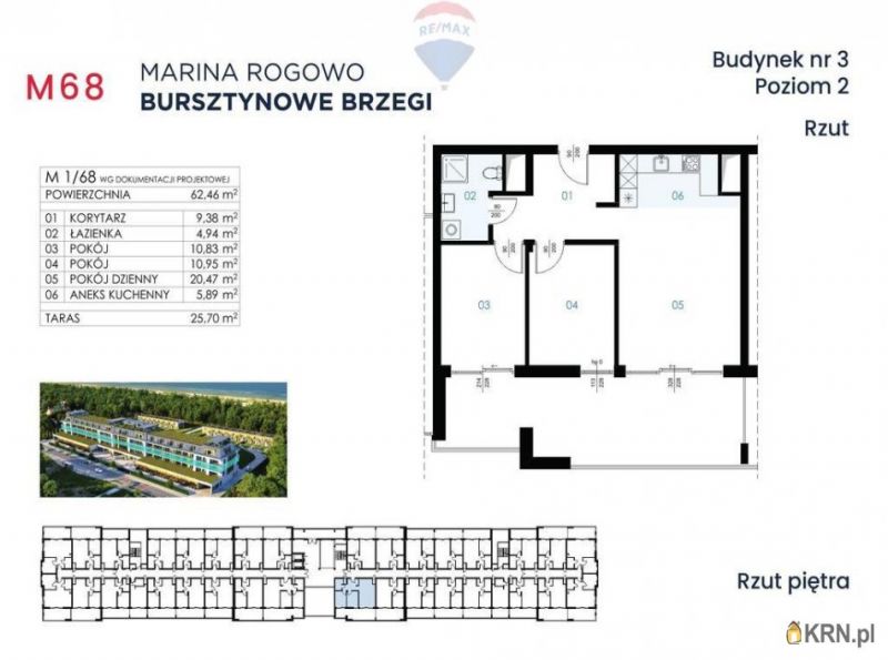 Mieszkanie Rogowo 62.46m2, mieszkanie na sprzedaż