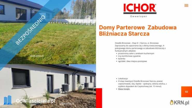 4 pokojowe, Dom  na sprzedaż, Starcza, ul. Brzozowa