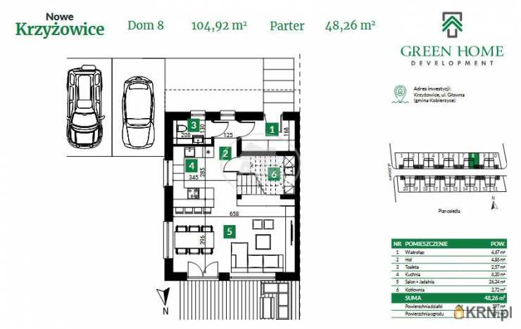 Dom  na sprzedaż, 5 pokojowe, Krzyżowice, ul. Główna