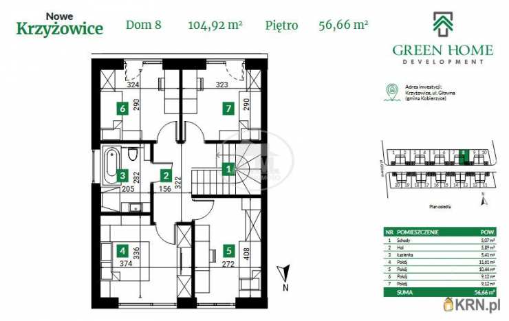 Krzyżowice, ul. Główna, Dom  na sprzedaż, 5 pokojowe