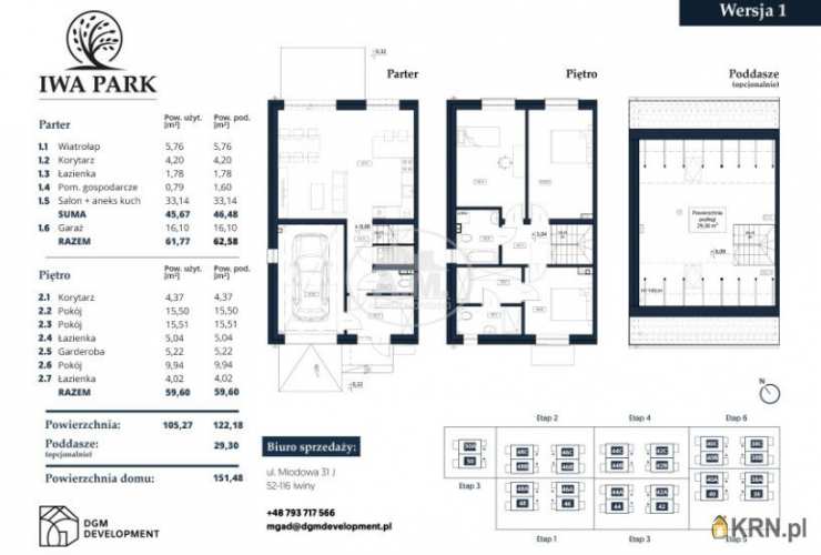 4 pokojowe, Dom  na sprzedaż, Iwiny, ul. Miodowa