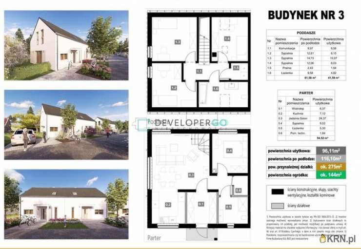 5 pokojowe, Krynice, ul. , Dom  na sprzedaż