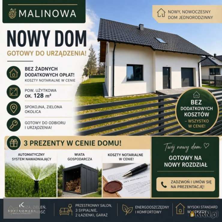 Dom  na sprzedaż, Namysłów, ul. Malinowa, 