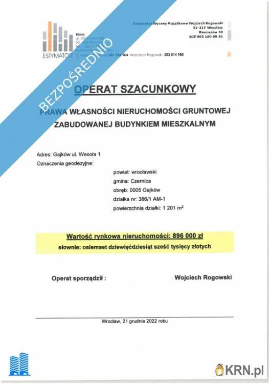 Gajków, ul. , 5 pokojowe, Dom  na sprzedaż