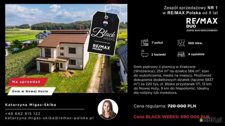 Dom  na sprzedaż, Kraków, Nowa Huta, ul. , 7 pokojowe