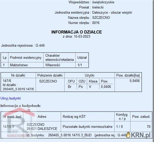 Dom  na sprzedaż, 2 pokojowe, Szczecno, ul. 