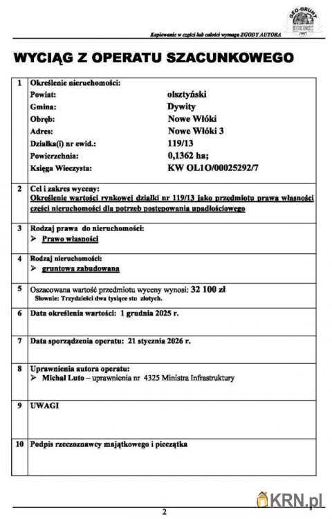 3 pokojowe, Dom  na sprzedaż, Nowe Włóki, ul. 