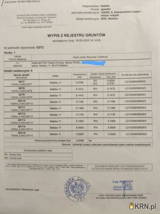Działki  na sprzedaż, , Bełdów, ul. 