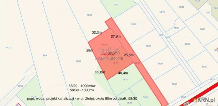 , Kamionka, ul. Złota, Działki  na sprzedaż