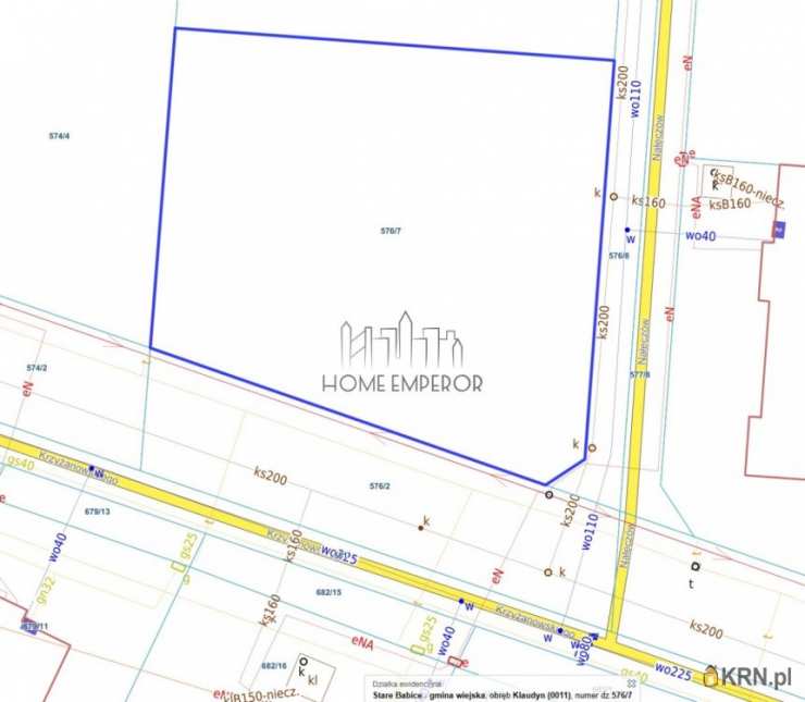 Klaudyn, ul. płk. Krzyżanowskiego, Działki  na sprzedaż, 