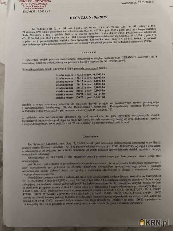 Pokrzywnica, ul. , , Działki  na sprzedaż