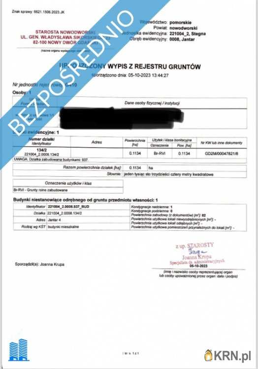 Działki  na sprzedaż, Jantar, ul. Brzozowa, 