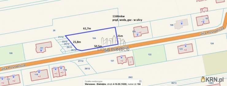 , Działki  na sprzedaż, Warszawa, Białołęka/Grodzisk, ul. Przyrodnicza