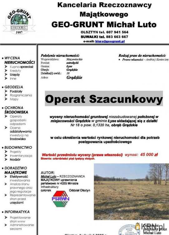 Działki  na sprzedaż, Grądzkie, ul. , 