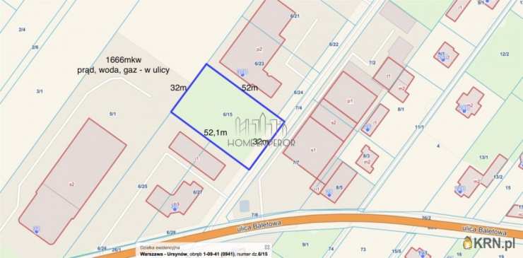 Warszawa, Ursynów/Jeziorki, ul. Baletowa, , Działki  na sprzedaż