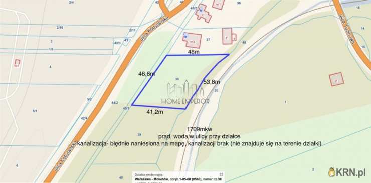 Działki  na sprzedaż, , Warszawa, Mokotów/Augustówka, ul. Kobylańska