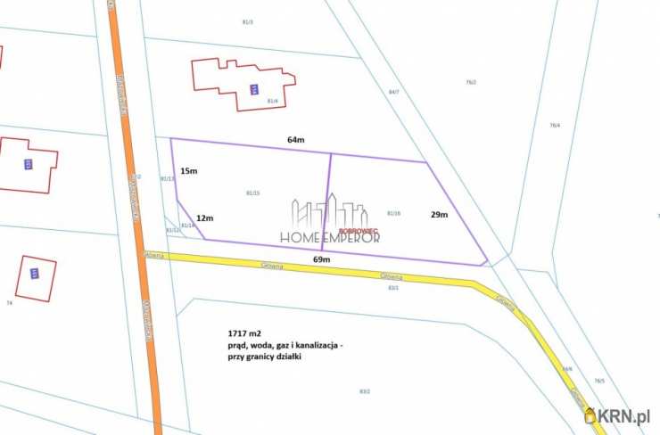 Działki  na sprzedaż, , Bobrowiec, ul. Główna