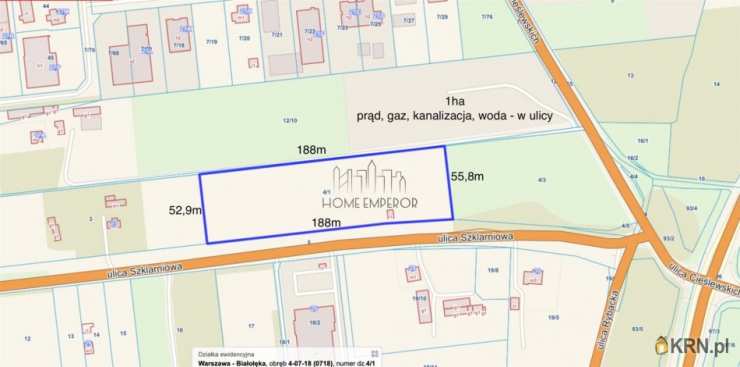 , Działki  na sprzedaż, Warszawa, Białołęka/Szamocin, ul. Szklarniowa