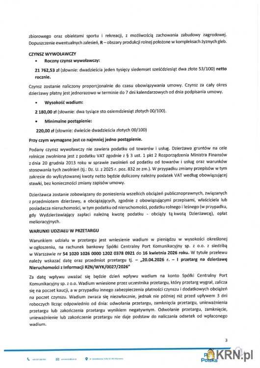 Teresin, ul. , Działki  do wynajęcia, 