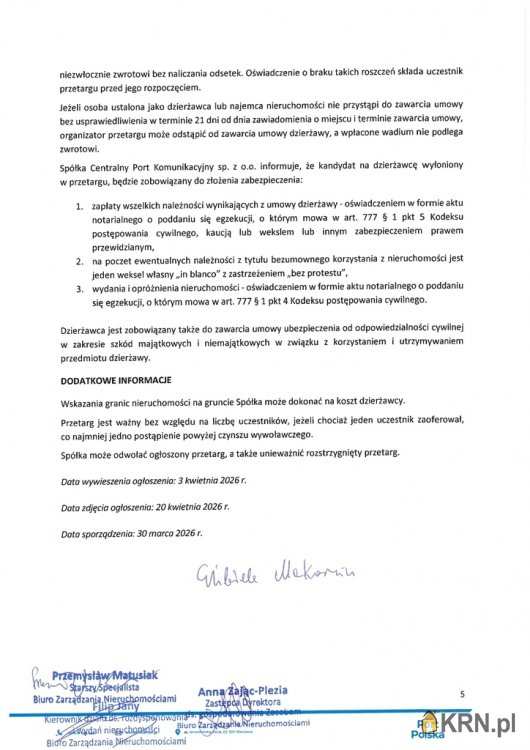 , Teresin, ul. , Działki  do wynajęcia