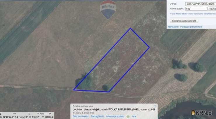 RE/MAX Polska, Działki  na sprzedaż, Wólka Paplińska, ul. 