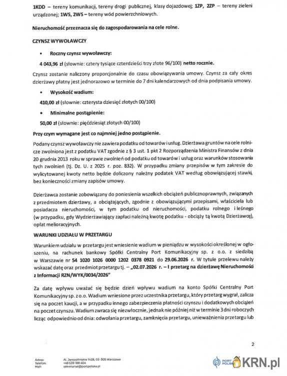 Działki  do wynajęcia, , Wiskitki, ul. 