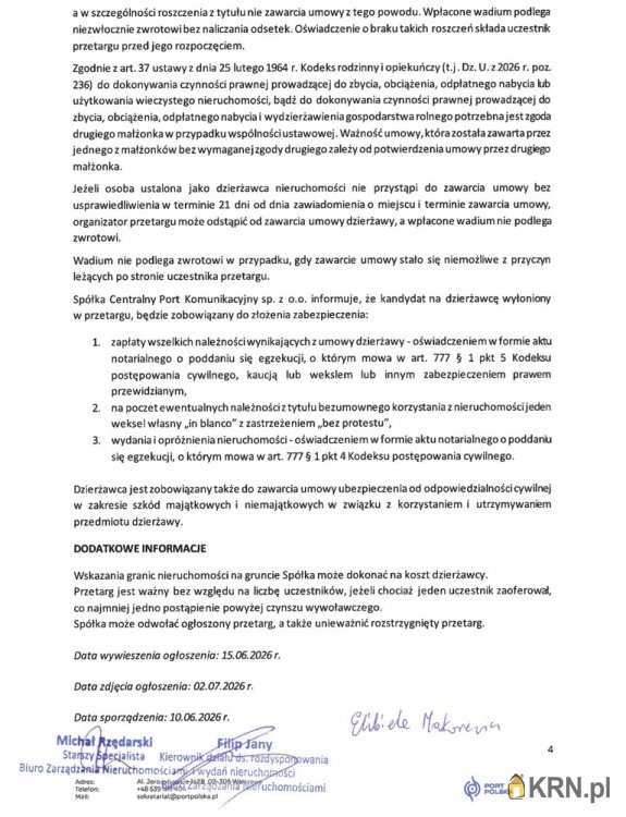 Wiskitki, ul. , , Działki  do wynajęcia