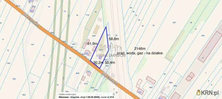 Działki  na sprzedaż, Warszawa, Ursynów/Jeziorki, ul. Baletowa, 