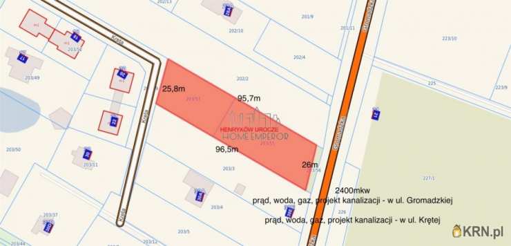 Henryków-Urocze, ul. Gromadzka, Działki  na sprzedaż, 
