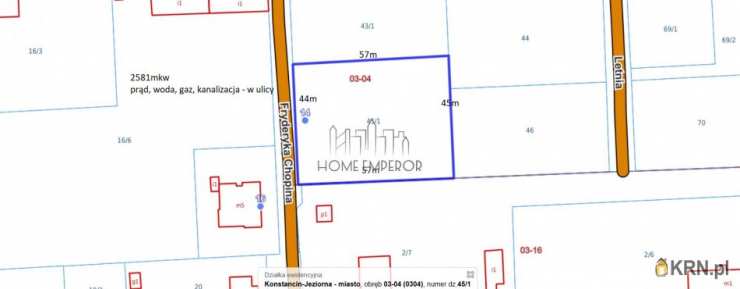 Działki  na sprzedaż, Konstancin-Jeziorna, Skolimów-Konstancin, ul. F. Chopina, 