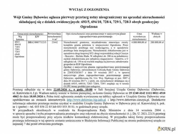 , Działki  na sprzedaż, Ogrodzona, ul. 