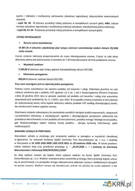 Teresin, ul. , Działki  do wynajęcia, 